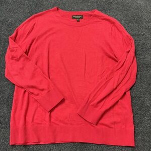 Banana Republic Sweater Mens XL Red Forever Crewneck Pullover Knit Lightweight